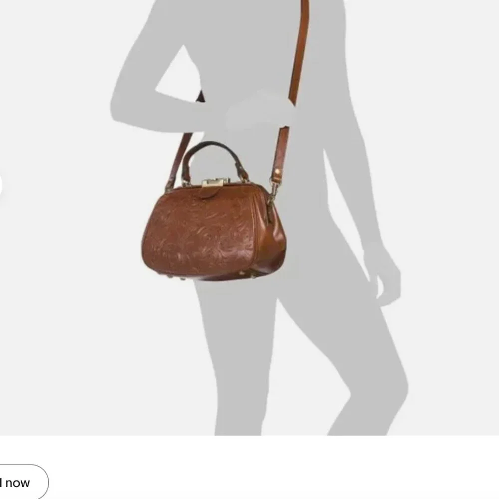 Patricia Nash Gracchi Tooled Leather Crossbody Handbag Florence Brown
